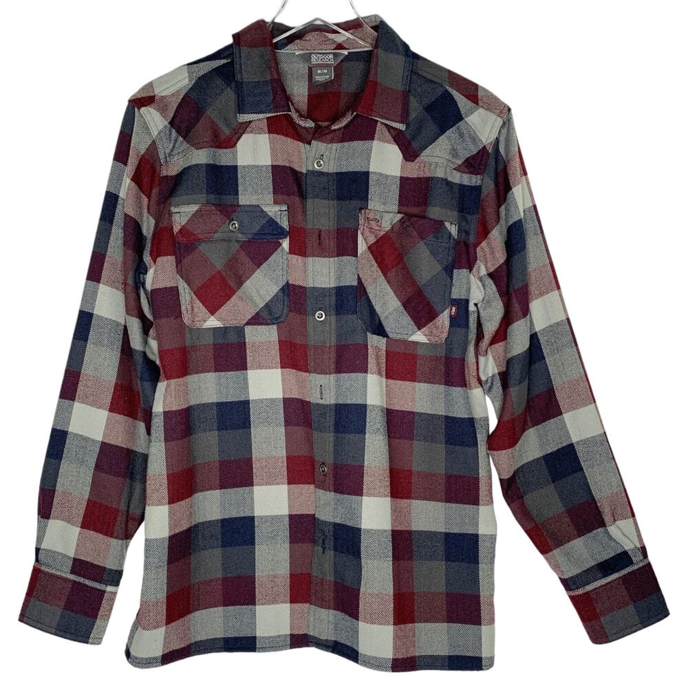 Outdoor Research M Feedback Flannel Shirt Mens Raisin Plaid
